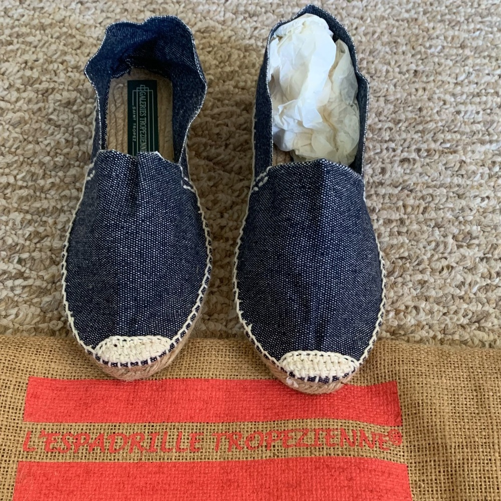 New in bag/never worn L’ESPADRILLE TROPEZIENNE Denim Blue Espadrilles 37 (6.5)